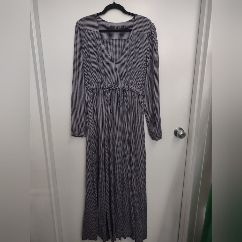 Christy Dawn Gray Black Long Sleeve Dress